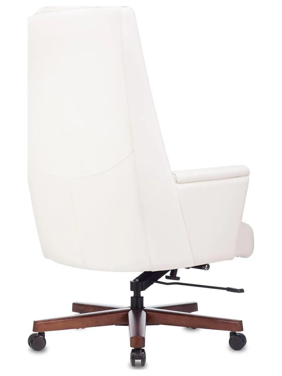 Кресло руководителя Бюрократ _DUKE белый, кожа, крестовина металл/дерево - фото 4