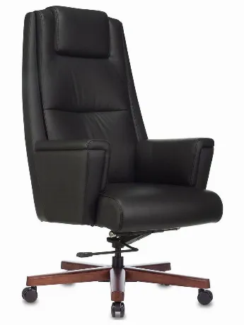 Кресло руководителя Бюрократ _DUKE черный, кожа, крестовина мета...