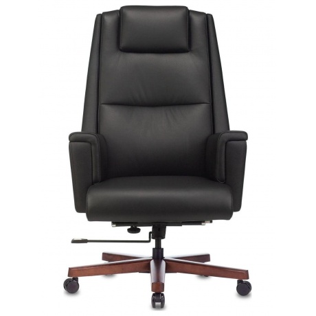 Кресло руководителя Бюрократ _DUKE черный, кожа, крестовина металл/дерево - фото 2