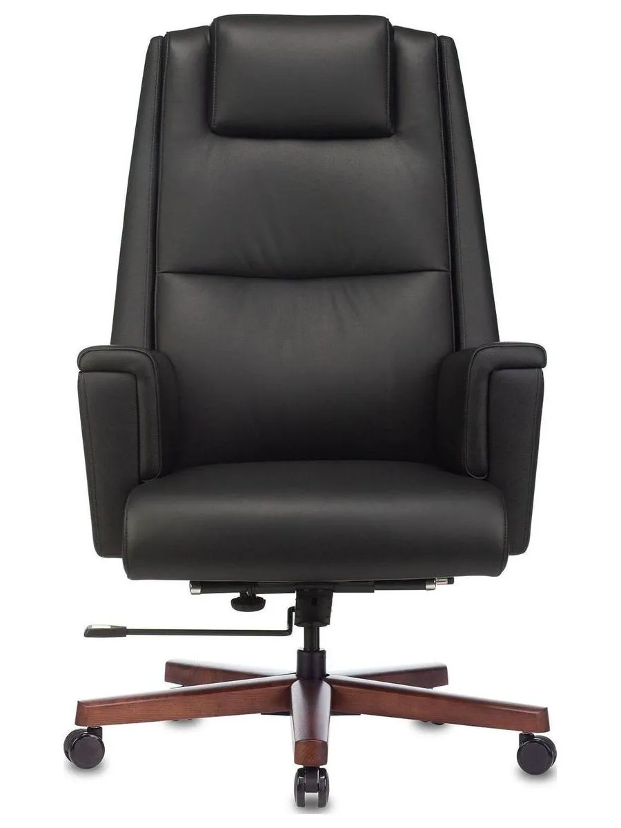 Кресло руководителя Бюрократ _DUKE черный, кожа, крестовина металл/дерево - фото 2