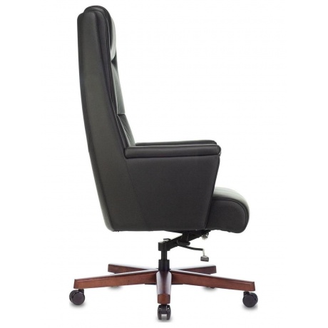 Кресло руководителя Бюрократ _DUKE черный, кожа, крестовина металл/дерево - фото 3