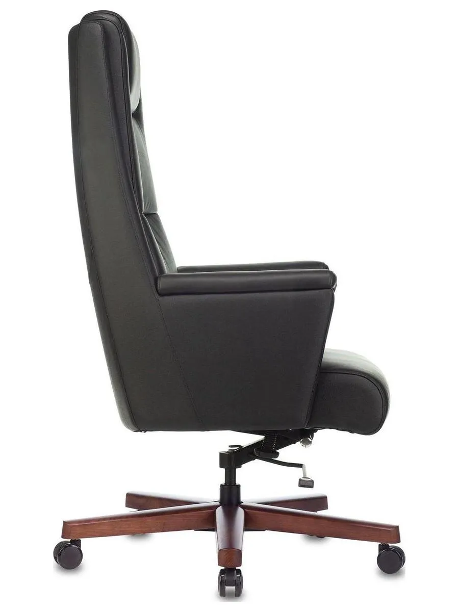 Кресло руководителя Бюрократ _DUKE черный, кожа, крестовина металл/дерево - фото 3