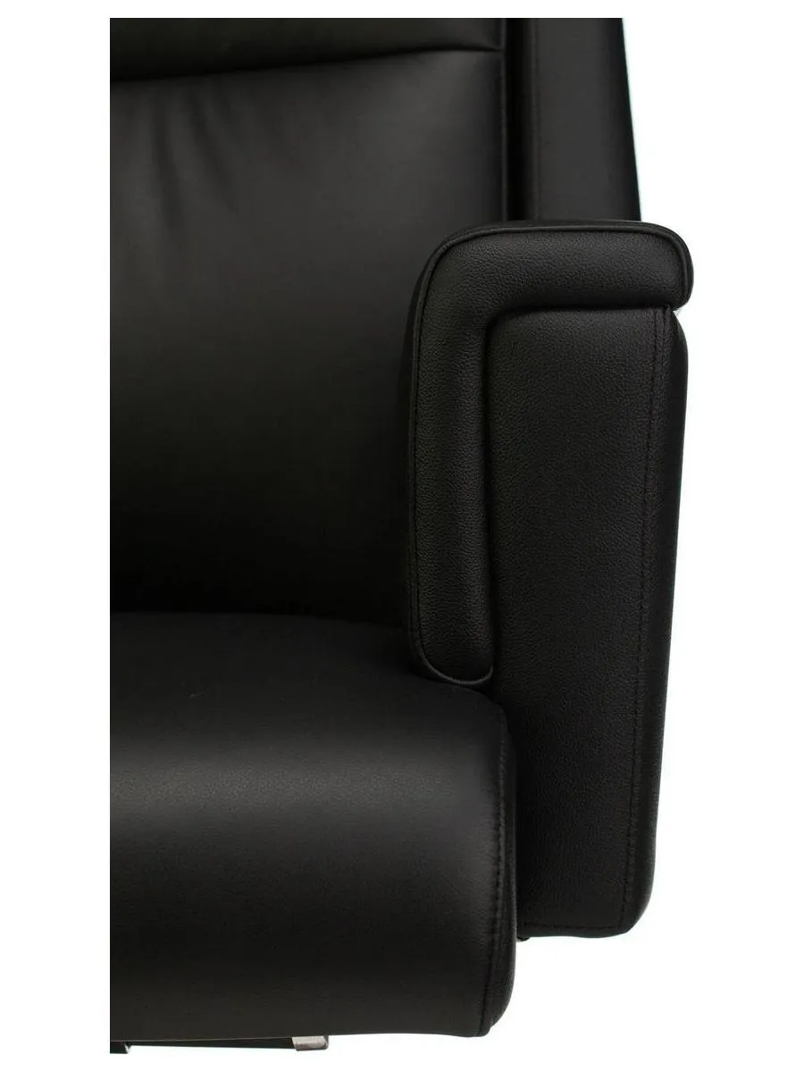 Кресло руководителя Бюрократ _DUKE черный, кожа, крестовина металл/дерево - фото 5