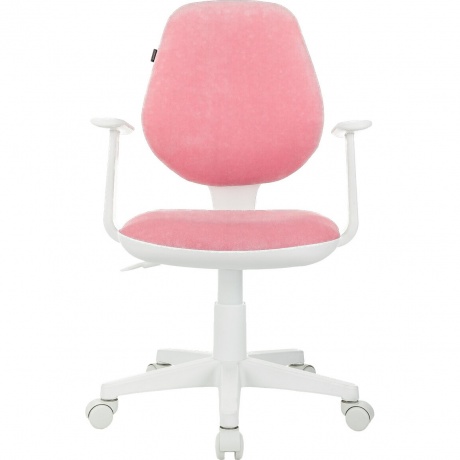 

Кресло детское Brabix Fancy MG-201W, с подлокотниками, пластик белый, розовое velvet 36, 533009