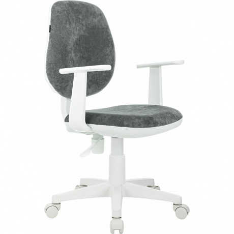 

Кресло детское Brabix Fancy MG-201W, с подлокотниками, пластик белый, серое light 19, 533010