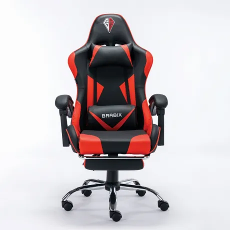 Кресло компьютерное BRABIX Dexter GM-135, подножка, две подушки,...