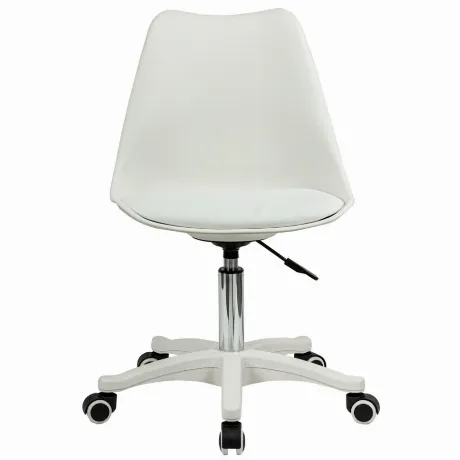Кресло стул BRABIX Eames MG-310 PL, пластик белый, экокожа белая...