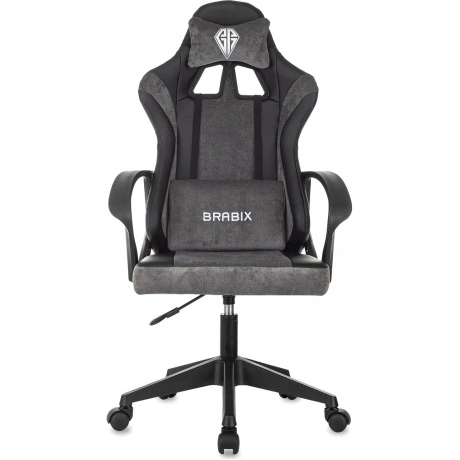 Кресло компьютерное BRABIX Forcer GM-127, 2 подушки, экокожа/вел...