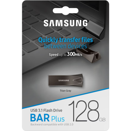 Флешка Samsung BAR Plus 128GB gray - фото 7