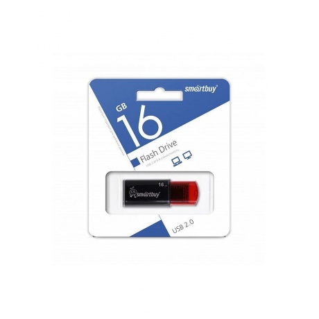Флэшка Smartbuy USB 2.0 Flash Drive 16GB Click Black (SB16GBCl-K) - фото 1