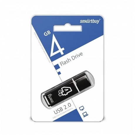 Флэшка Smartbuy USB 2.0 Flash Drive 4GB Glossy series Black (SB4GBGS-K) - фото 2
