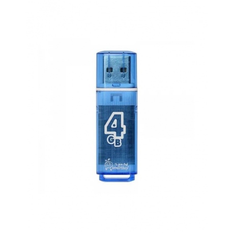 Флэшка Smartbuy USB 2.0 Flash Drive 4GB Glossy series Blue (SB4GBGS-B) - фото 1