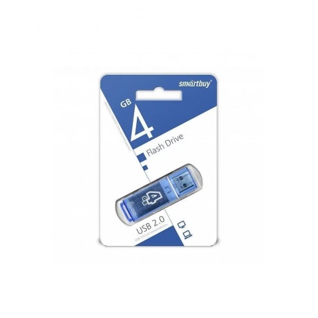 Флэшка Smartbuy USB 2.0 Flash Drive 4GB Glossy series Blue (SB4GBGS-B) - фото 2