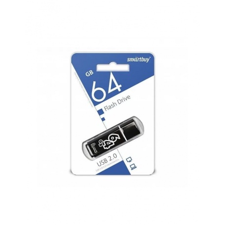 Флэшка Smartbuy USB 2.0 Flash Drive 64GB Glossy series Black (SB64GBGS-K) - фото 2