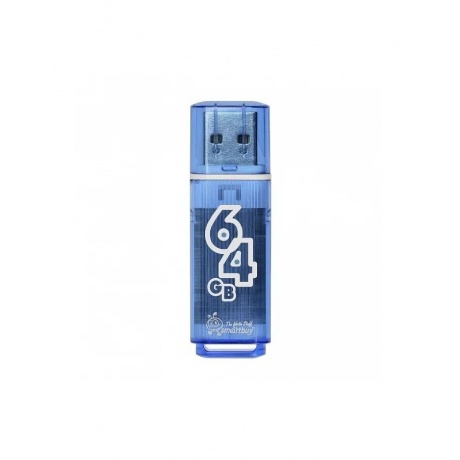 Флэшка Smartbuy USB 2.0 Flash Drive 64GB Glossy series Blue (SB64GBGS-B) - фото 1