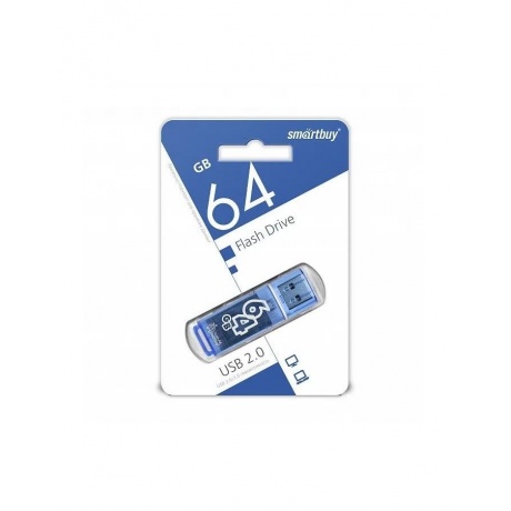 Флэшка Smartbuy USB 2.0 Flash Drive 64GB Glossy series Blue (SB64GBGS-B) - фото 2