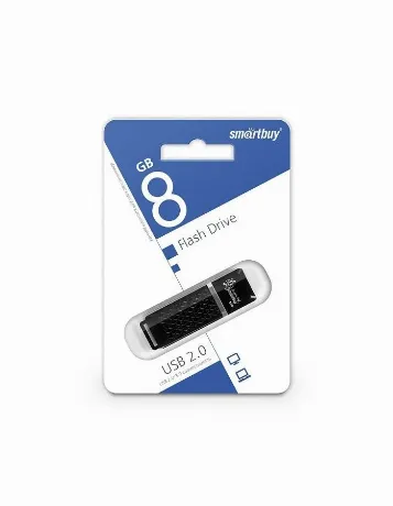 Флэшка Smartbuy USB 2.0 Flash Drive 8GB Quartz series Black (SB8...