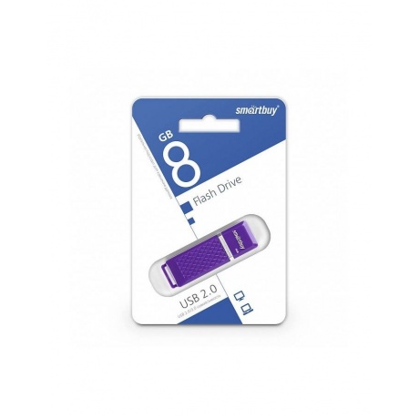 Флэшка Smartbuy USB 2.0 Flash Drive 8GB Quartz series Violet (SB8GBQZ-V) - фото 1