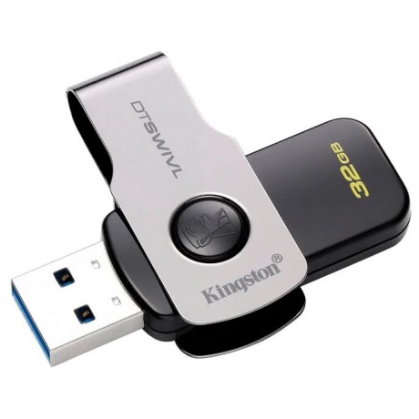 Флешка Kingston 32Gb DataTraveler (DTSWIVL/32GB) USB3.0 серебристый черный - фото 5