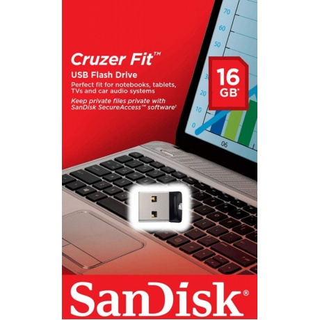 Флешка Sandisk Cruzer Fit 16Gb (SDCZ33-016G-G35) USB2.0 черный - фото 4