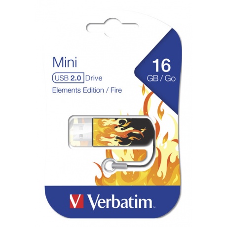 Флешка Verbatim 16Gb Mini Elements Edition 49406 USB2.0 черный/рисунок - фото 3
