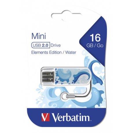 Флешка Verbatim 16Gb Mini Elements Edition 49407 USB2.0 белый/рисунок - фото 3
