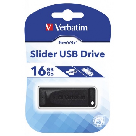 Флешка Verbatim 16Gb Store n Go Slider 98696 USB2.0 черный - фото 5