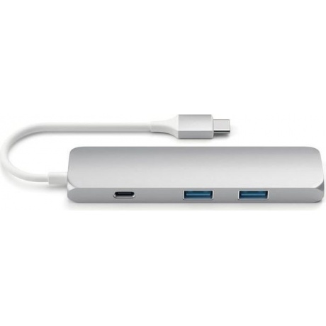 USB адаптер Satechi Slim Aluminum Type-C Multi-Port Adapter with Type-C Charging Port Silver (ST-CMAS) - фото 2