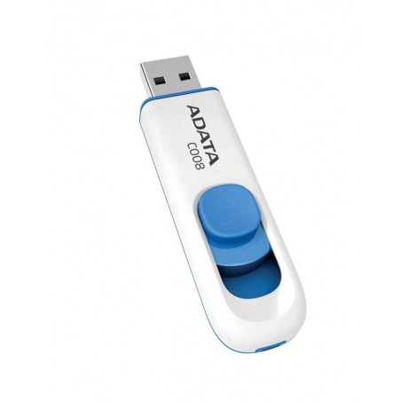 Флешка A-Data 16Gb C008 (AC008-16G-RWE) USB2.0 White/Blue - фото 1