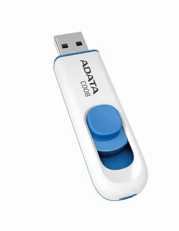 Флешка A-Data 16Gb C008 (AC008-16G-RWE) USB2.0 White/Blue