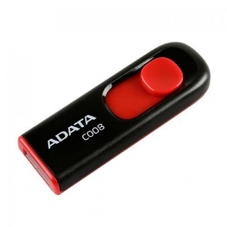 Флешка A-Data 8Gb C008 (AC008-8G-RKD) USB2.0 Black/Red - фото 3