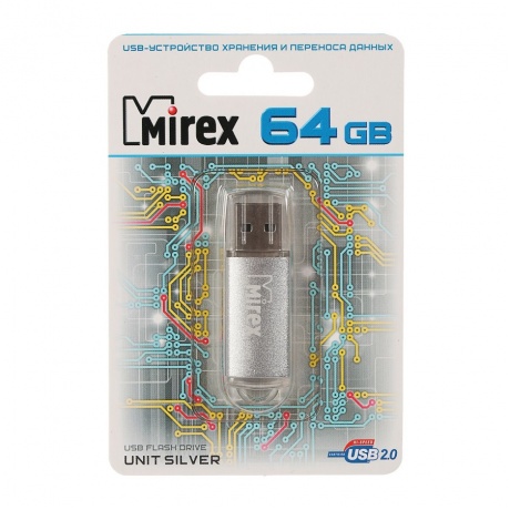 Флешка Mirex UNIT (64Gb) Silver - фото 2