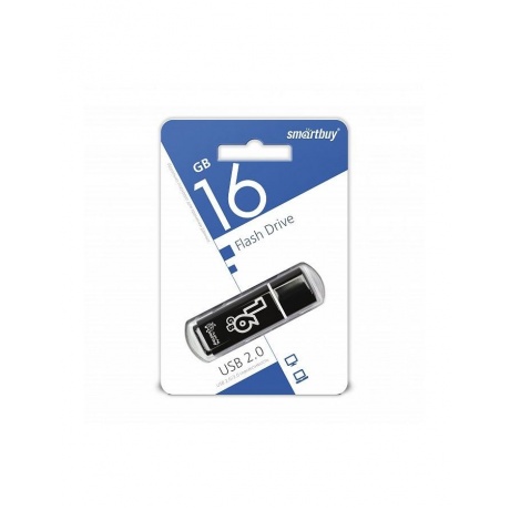 Флешка SmartBuy 16Gb Glossy black USB 2.0 - фото 2