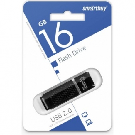 

Флешка SmartBuy Quartz 16GB Black (SB16GBQZ-K)
