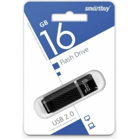 Флешка SmartBuy Quartz 16GB Black (SB16GBQZ-K)