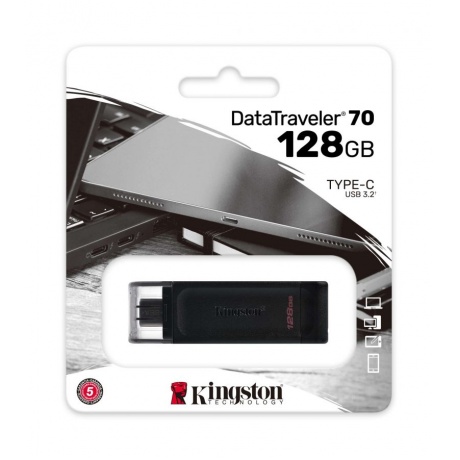 Флешка Kingston 128Gb DataTraveler 70 (DT70/128GB) USB 3.2 - фото 1
