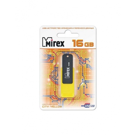 Флешка MIREX CITY (16 Gb) YELLOW - фото 3