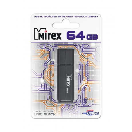 Флешка MIREX LINE (16 Gb) BLACK - фото 2