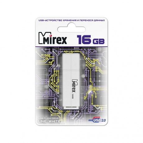 Флешка MIREX LINE (16 Gb) WHITE - фото 2