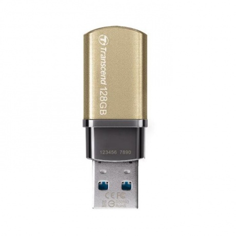 Флешка Transcend 128Gb JetFlash 820 (TS128GJF820G) USB 3.1 Gold/Metallic - фото 3