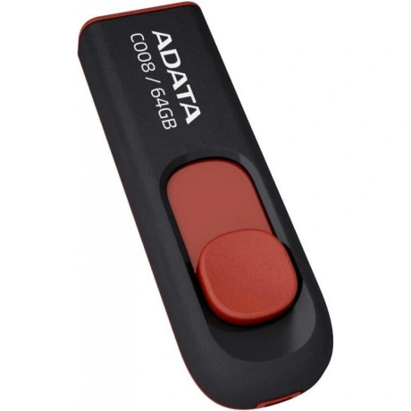 Флешка A-Data 64Gb C008 (AC008-64G-RKD) USB2.0 Black/Red
