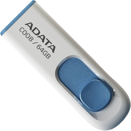 Флешка A-Data 64Gb C008 (AC008-64G-RWE) USB2.0 White/Blue