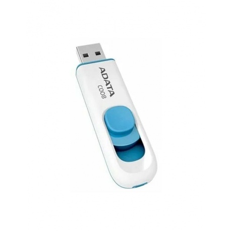 Флешка A-Data 64Gb C008 (AC008-64G-RWE) USB2.0 White/Blue - фото 1