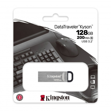 Флешка Kingston 128Gb DataTraveler Kyson (DTKN/128GB) USB 3.2 Gen 1 - фото 3