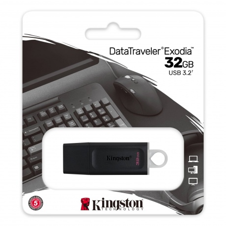 Флешка Kingston 32Gb DataTraveler Exodia (DTX/32GB) USB3.1 черный/белый - фото 3