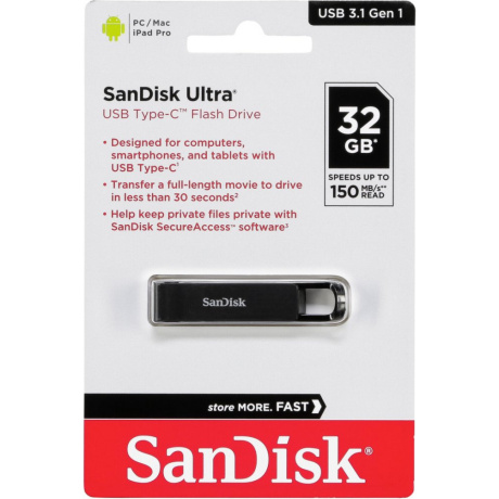 Флешка SanDisk Ultra 32Gb (SDCZ460-032G-G46) USB-C - фото 3