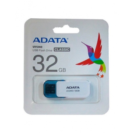 Флешка A-Data UV240 32Gb (AUV240-32G-RWH) USB2 White - фото 4