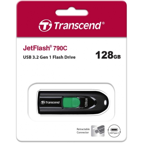 Флешка Transcend 790C USB 3.0 TS128GJF790C 128Gb Черная - фото 5