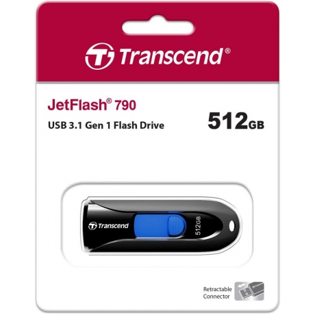 Флешка Transcend 512Gb Jetflash 790 (TS512GJF790K) black - фото 5
