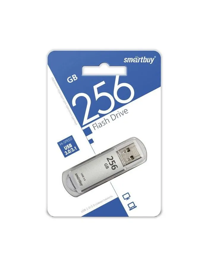 Флешка SmartBuy V-Cut 256Gb (SB256GBVC-S3) silver - фото 2